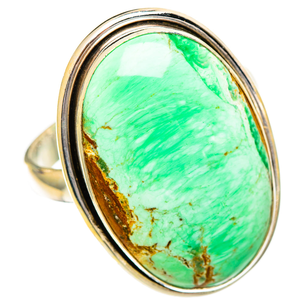Lemon Chrysoprase Rings handcrafted by Ana Silver Co - RING110883 - Photo 2