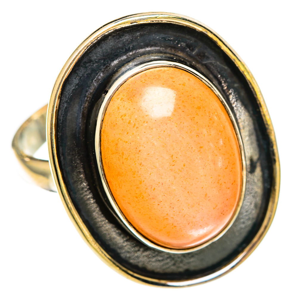 Peach Moonstone Rings handcrafted by Ana Silver Co - RING110892 - Photo 2