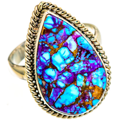 Spiny Oyster Turquoise Rings handcrafted by Ana Silver Co - RING110947 - Photo 2