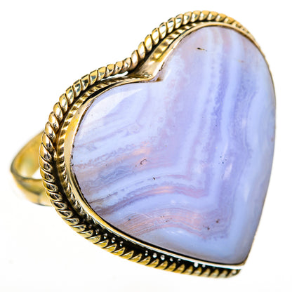Blue Lace Agate Rings handcrafted by Ana Silver Co - RING110953 - Photo 2