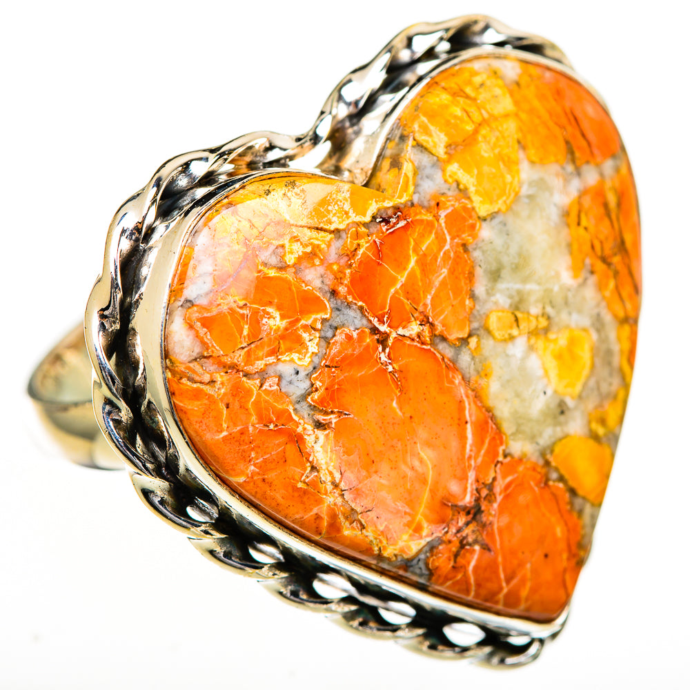 Orange Copper Composite Turquoise Rings handcrafted by Ana Silver Co - RING110979 - Photo 2