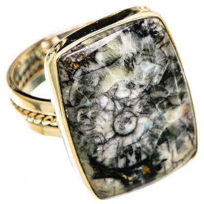 Moroccan Goniatite Fossil Rings handcrafted by Ana Silver Co - RING110999 - Photo 2