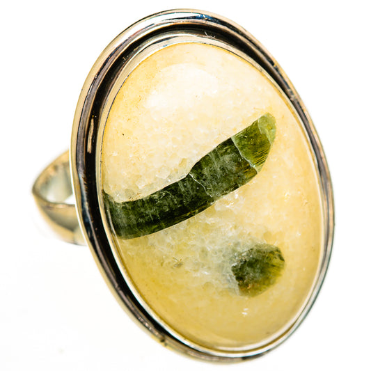 Green Tourmaline In Quartz Rings handcrafted by Ana Silver Co - RING111003 - Photo 2