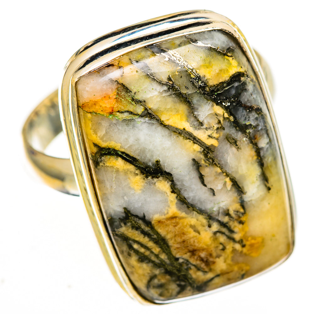 Pyrite Agate Rings handcrafted by Ana Silver Co - RING111031 - Photo 2