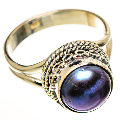 Titanium Pearl Rings handcrafted by Ana Silver Co - RING111068 - Photo 2