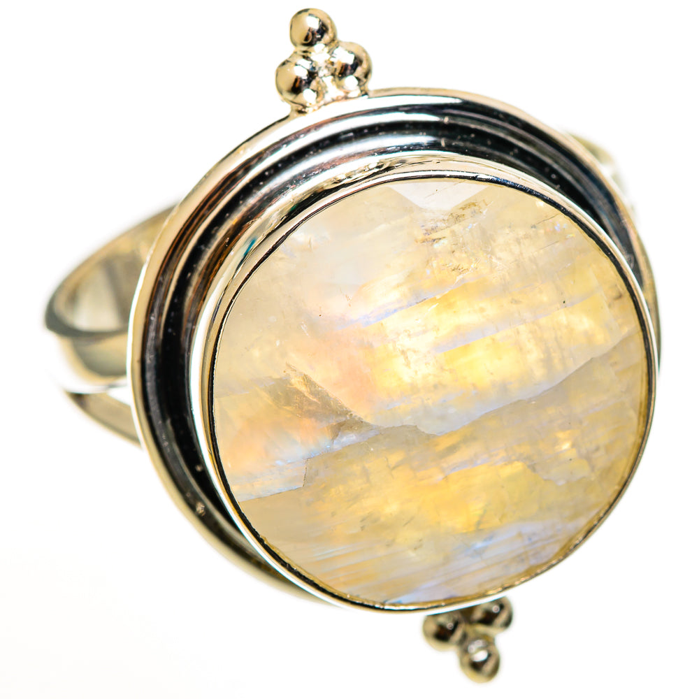 Rainbow Moonstone Rings handcrafted by Ana Silver Co - RING111072 - Photo 2