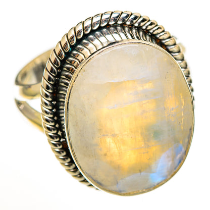 Rainbow Moonstone Rings handcrafted by Ana Silver Co - RING111074 - Photo 2