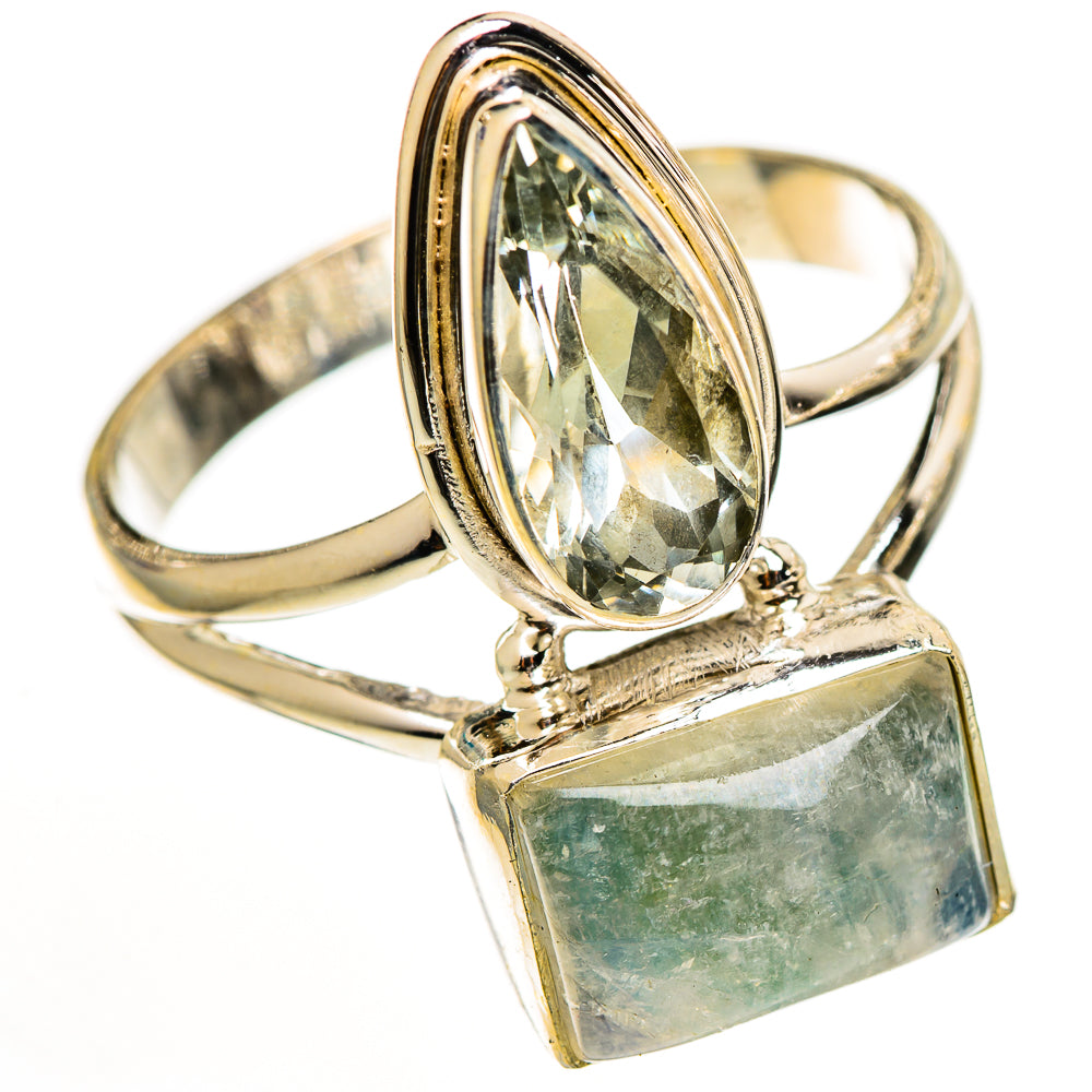Green Moonstone Rings handcrafted by Ana Silver Co - RING111083 - Photo 2