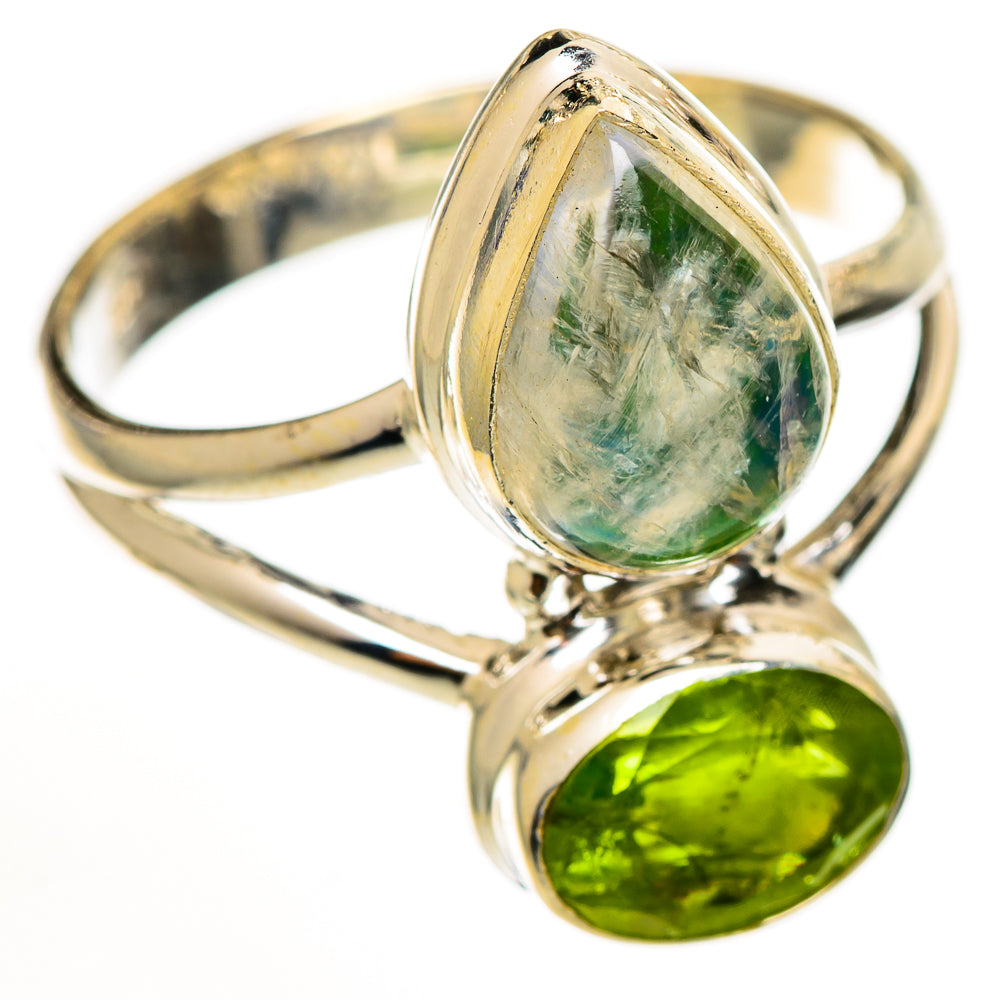 Green Moonstone Rings handcrafted by Ana Silver Co - RING111085 - Photo 2