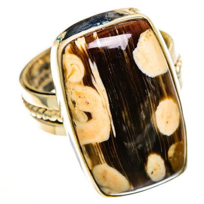 Peanut Wood Jasper Rings handcrafted by Ana Silver Co - RING111088 - Photo 2