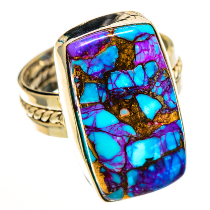 Purple Copper Turquoise Rings handcrafted by Ana Silver Co - RING111095 - Photo 2