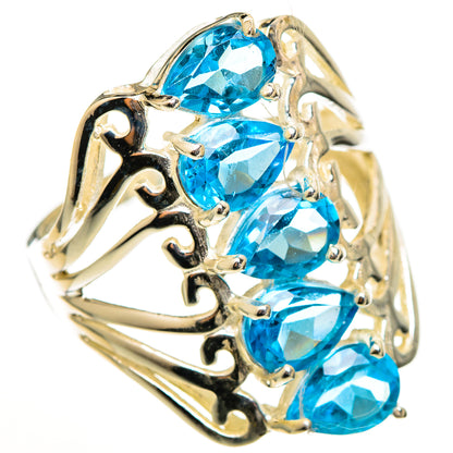 Blue Topaz Rings handcrafted by Ana Silver Co - RING111108 - Photo 2