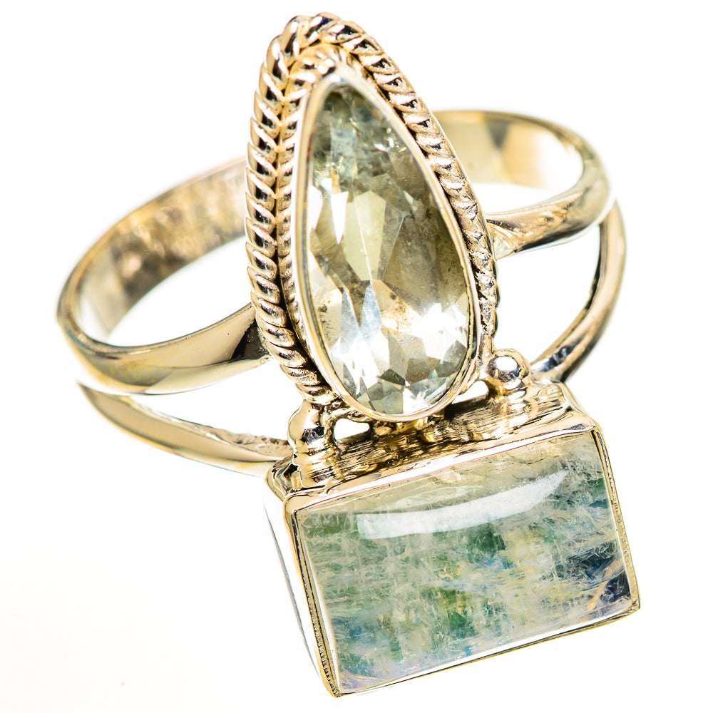 Green Moonstone Rings handcrafted by Ana Silver Co - RING111112 - Photo 2