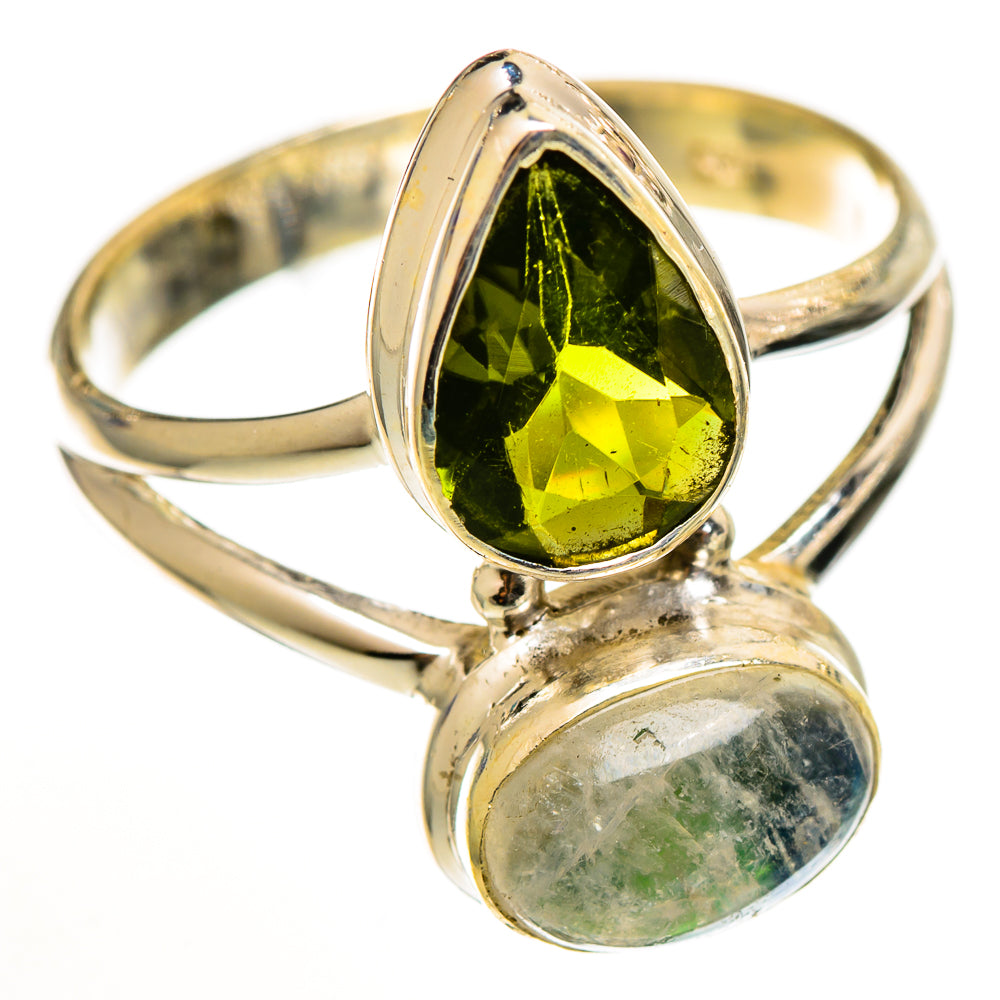 Green Moonstone Rings handcrafted by Ana Silver Co - RING111114 - Photo 2
