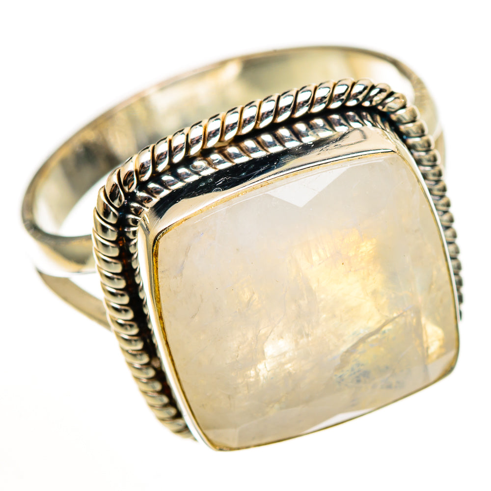 Rainbow Moonstone Rings handcrafted by Ana Silver Co - RING111127 - Photo 2