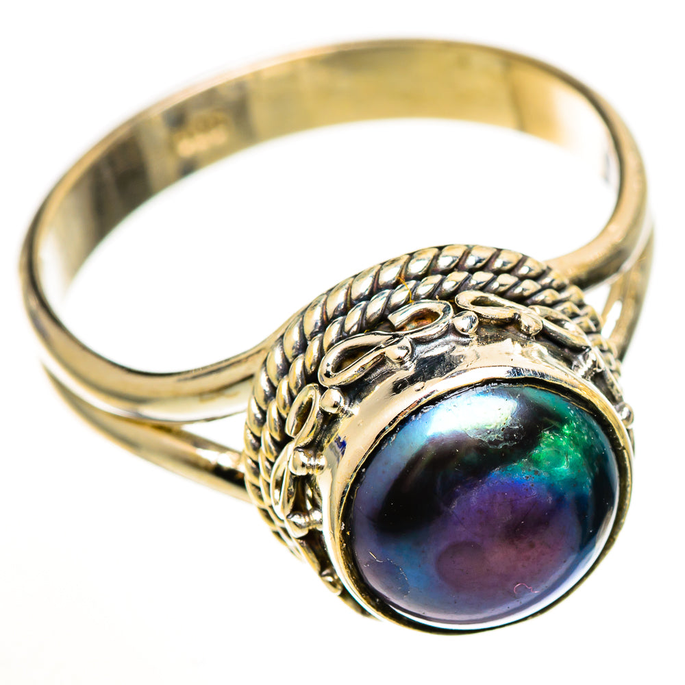 Titanium Pearl Rings handcrafted by Ana Silver Co - RING111148 - Photo 2