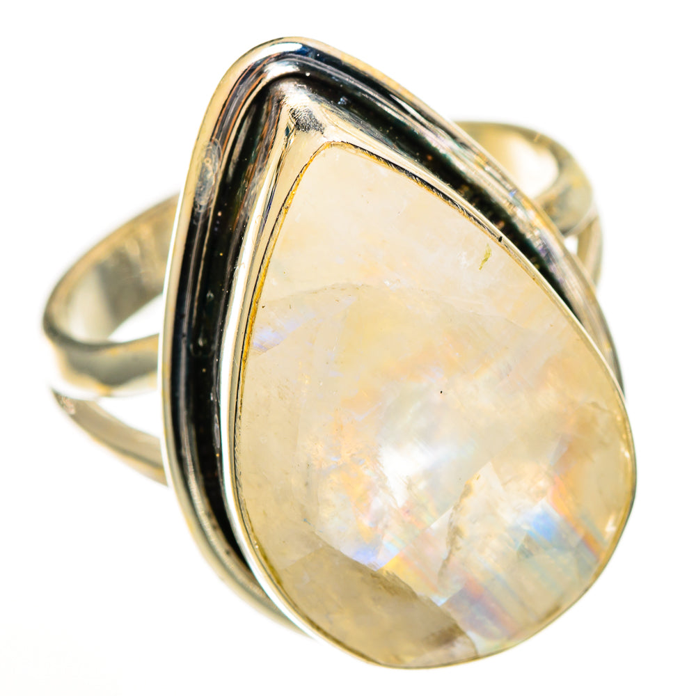 Rainbow Moonstone Rings handcrafted by Ana Silver Co - RING111152 - Photo 2