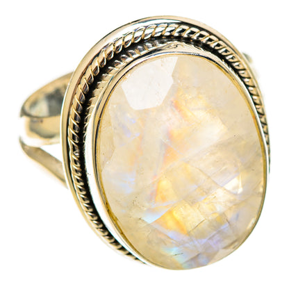Rainbow Moonstone Rings handcrafted by Ana Silver Co - RING111180 - Photo 2