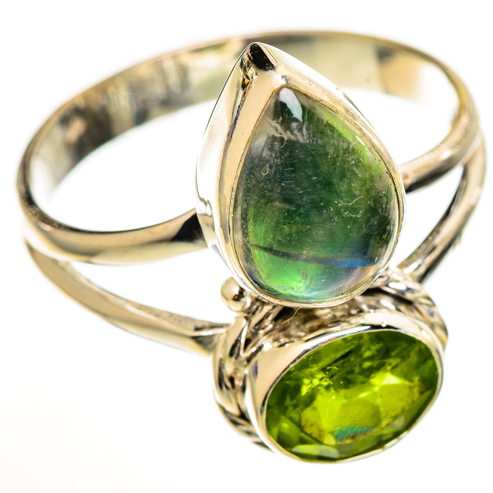 Green Moonstone Rings handcrafted by Ana Silver Co - RING111189 - Photo 2