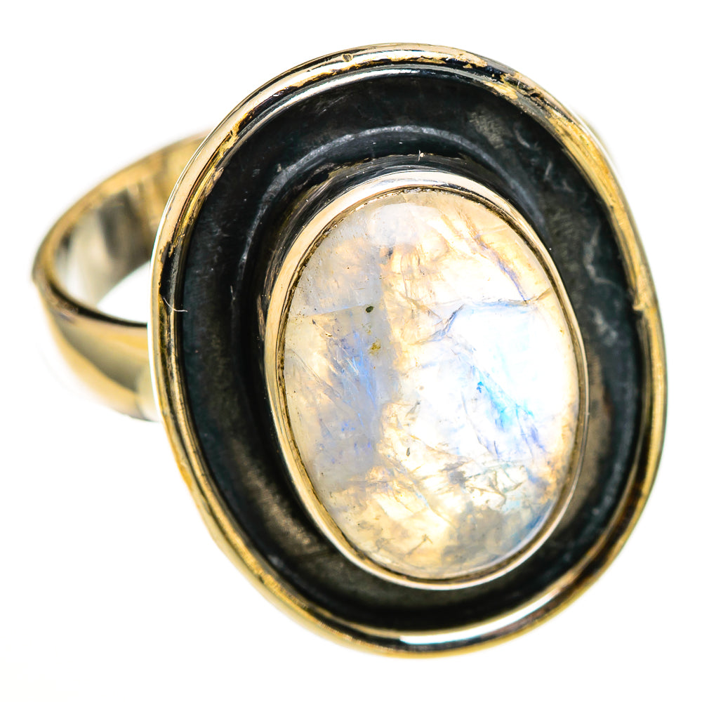 Rainbow Moonstone Rings handcrafted by Ana Silver Co - RING111203 - Photo 2