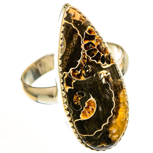 Turritella Agate Rings handcrafted by Ana Silver Co - RING111275 - Photo 2