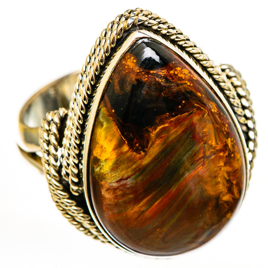 Golden Pietersite Rings handcrafted by Ana Silver Co - RING111743 - Photo 2
