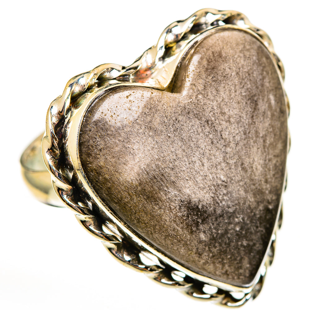 Gold Sheen Obsidian Rings handcrafted by Ana Silver Co - RING111744 - Photo 2