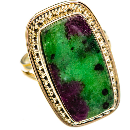 Ruby Zoisite Rings handcrafted by Ana Silver Co - RING111787 - Photo 2