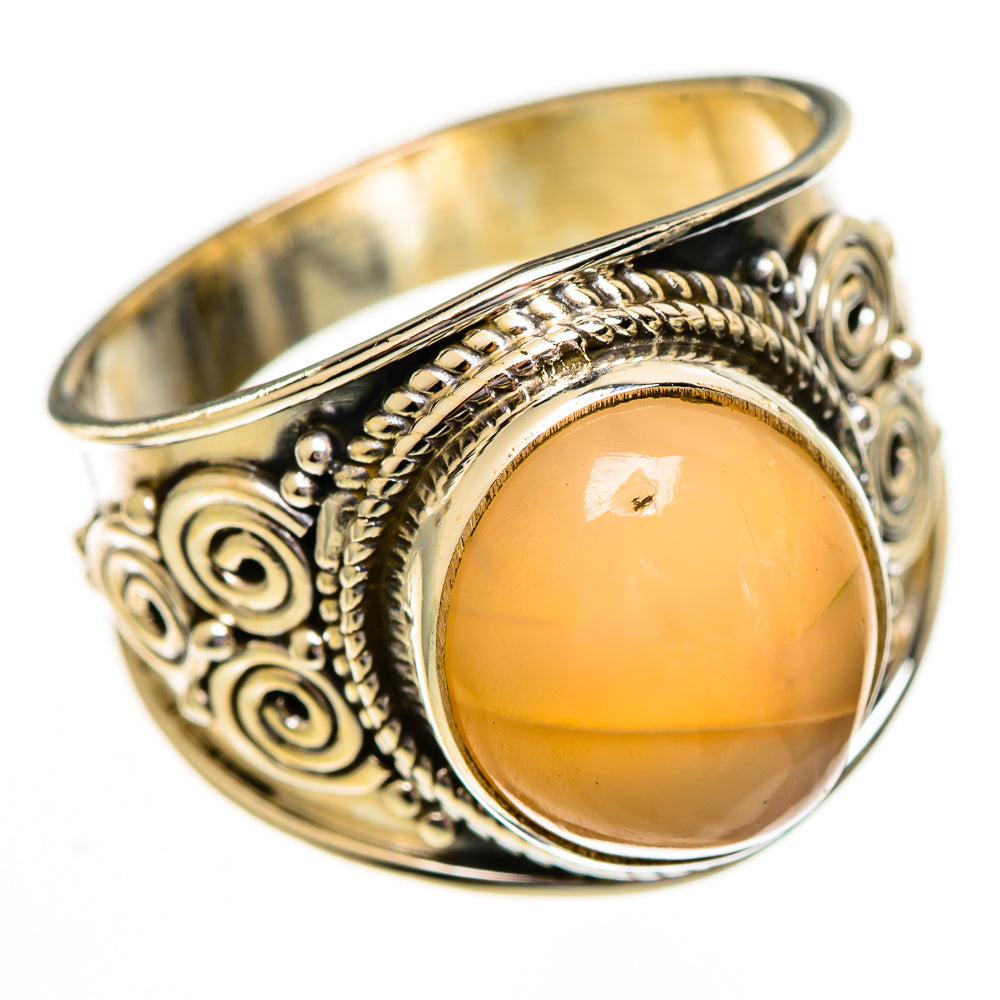 Peach Moonstone Rings handcrafted by Ana Silver Co - RING111793 - Photo 2