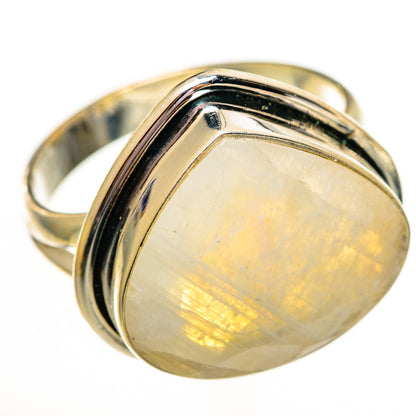 Rainbow Moonstone Rings handcrafted by Ana Silver Co - RING111803 - Photo 2