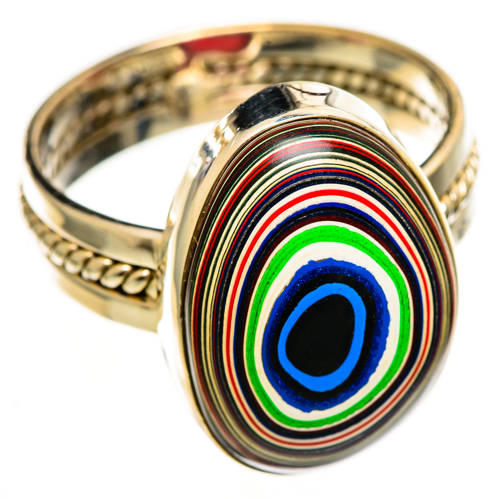 Fordite Rings handcrafted by Ana Silver Co - RING111806 - Photo 2