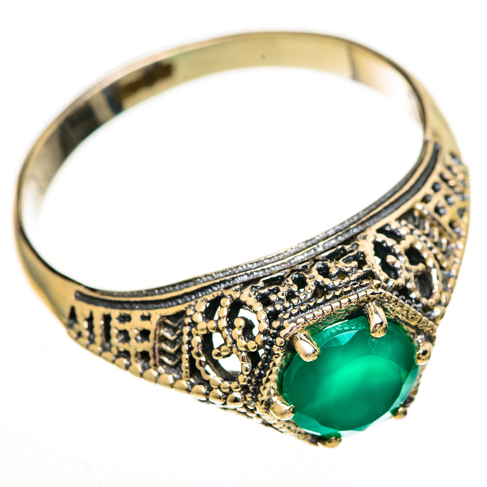 Green Onyx Rings handcrafted by Ana Silver Co - RING111817 - Photo 2