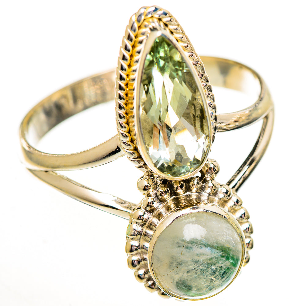 Green Moonstone Rings handcrafted by Ana Silver Co - RING111818 - Photo 2