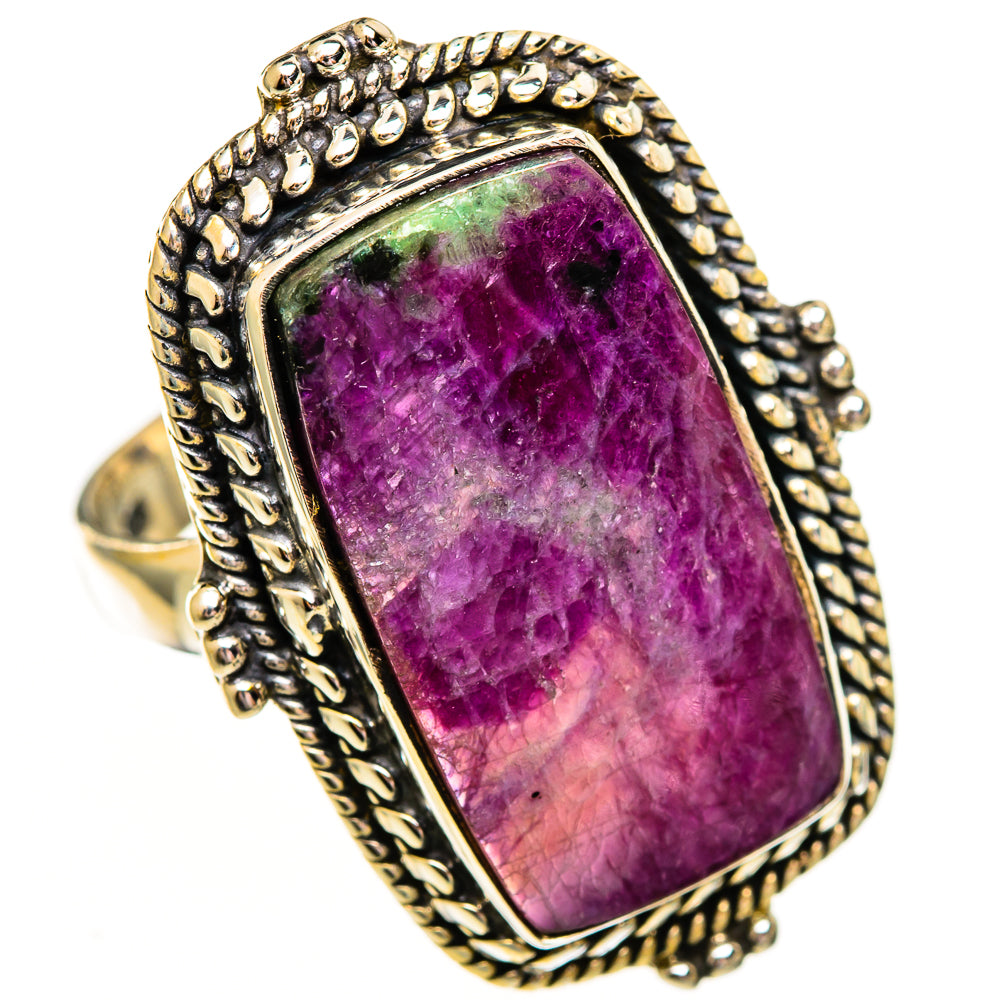 Ruby Zoisite Rings handcrafted by Ana Silver Co - RING111824 - Photo 2
