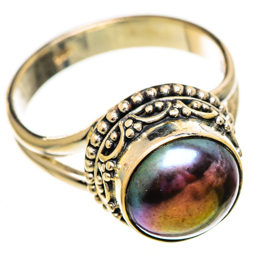 Titanium Pearl Rings handcrafted by Ana Silver Co - RING111828 - Photo 2