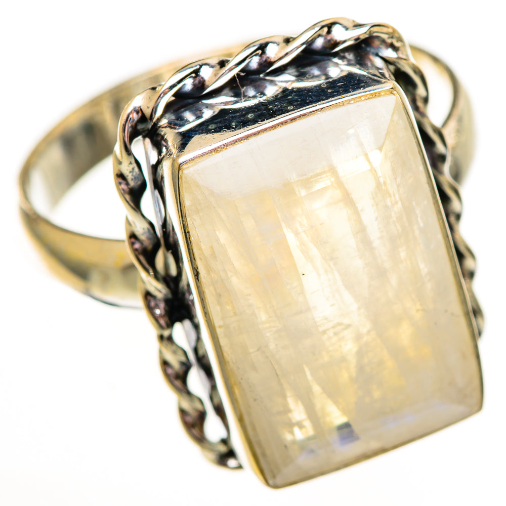 Rainbow Moonstone Rings handcrafted by Ana Silver Co - RING111834 - Photo 2