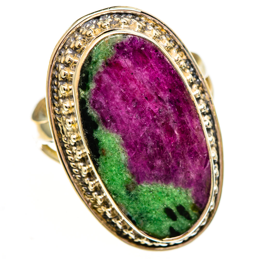 Ruby Zoisite Rings handcrafted by Ana Silver Co - RING111837 - Photo 2