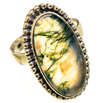 Green Moss Agate Rings handcrafted by Ana Silver Co - RING111848 - Photo 2