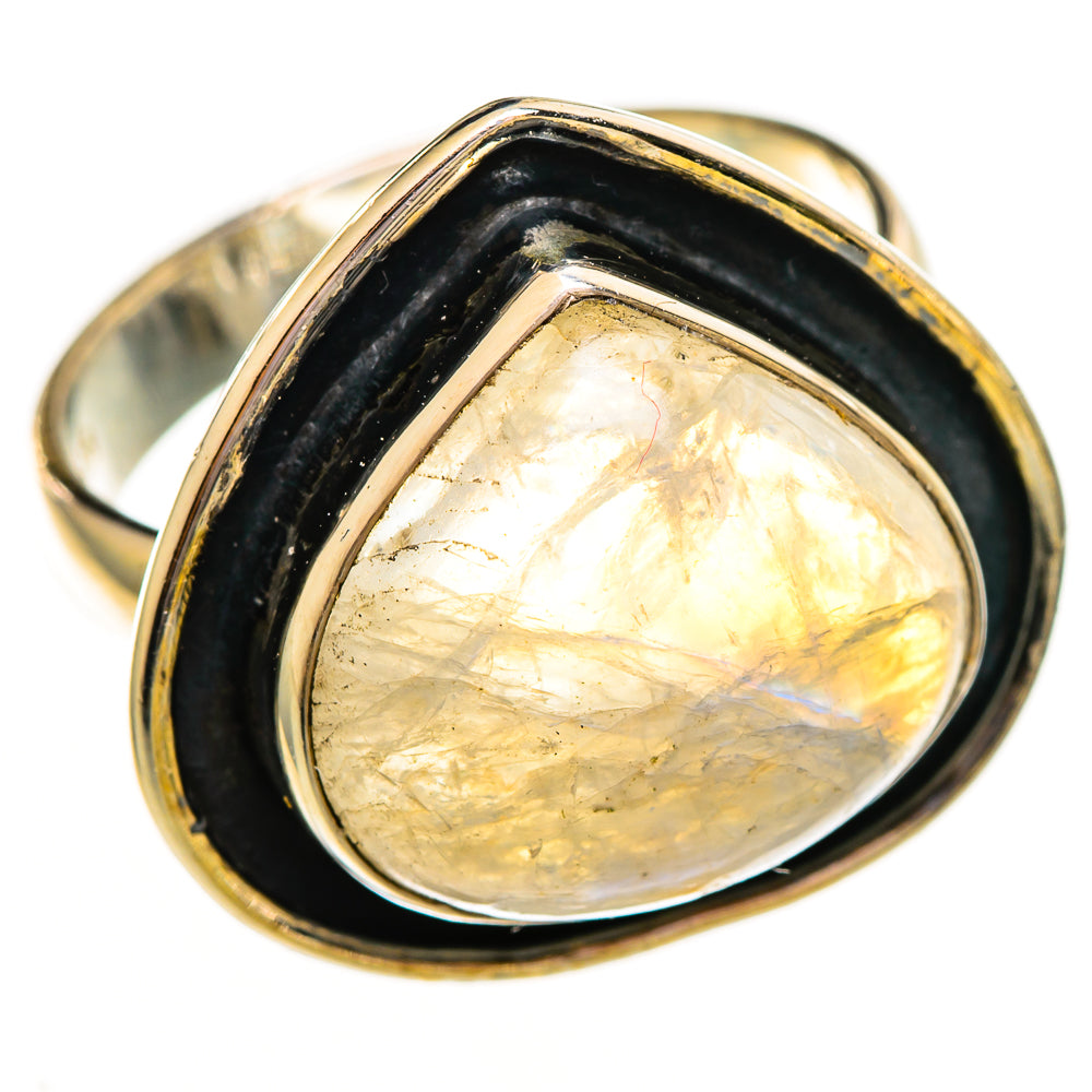 Rainbow Moonstone Rings handcrafted by Ana Silver Co - RING111865 - Photo 2