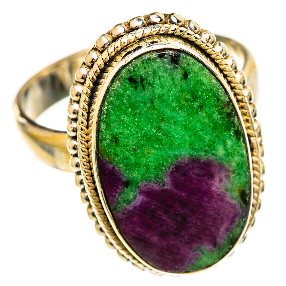 Ruby Zoisite Rings handcrafted by Ana Silver Co - RING111878 - Photo 2