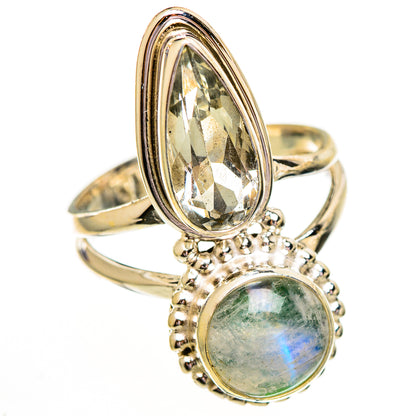 Rainbow Moonstone Rings handcrafted by Ana Silver Co - RING111879 - Photo 2