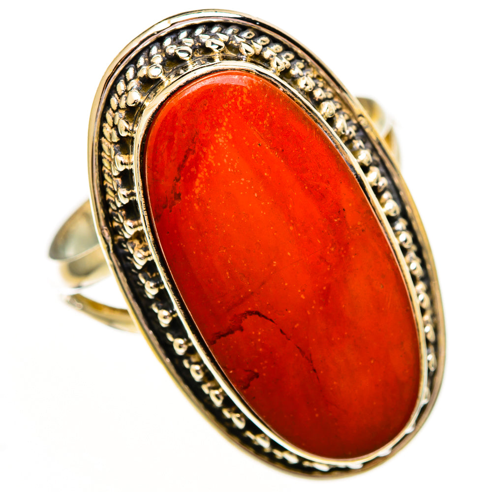Mediterranean Red Coral Rings handcrafted by Ana Silver Co - RING111881 - Photo 2