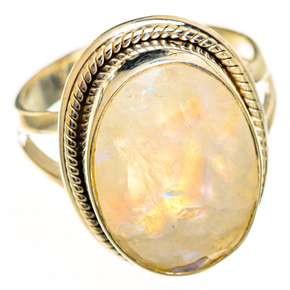 Rainbow Moonstone Rings handcrafted by Ana Silver Co - RING111894 - Photo 2