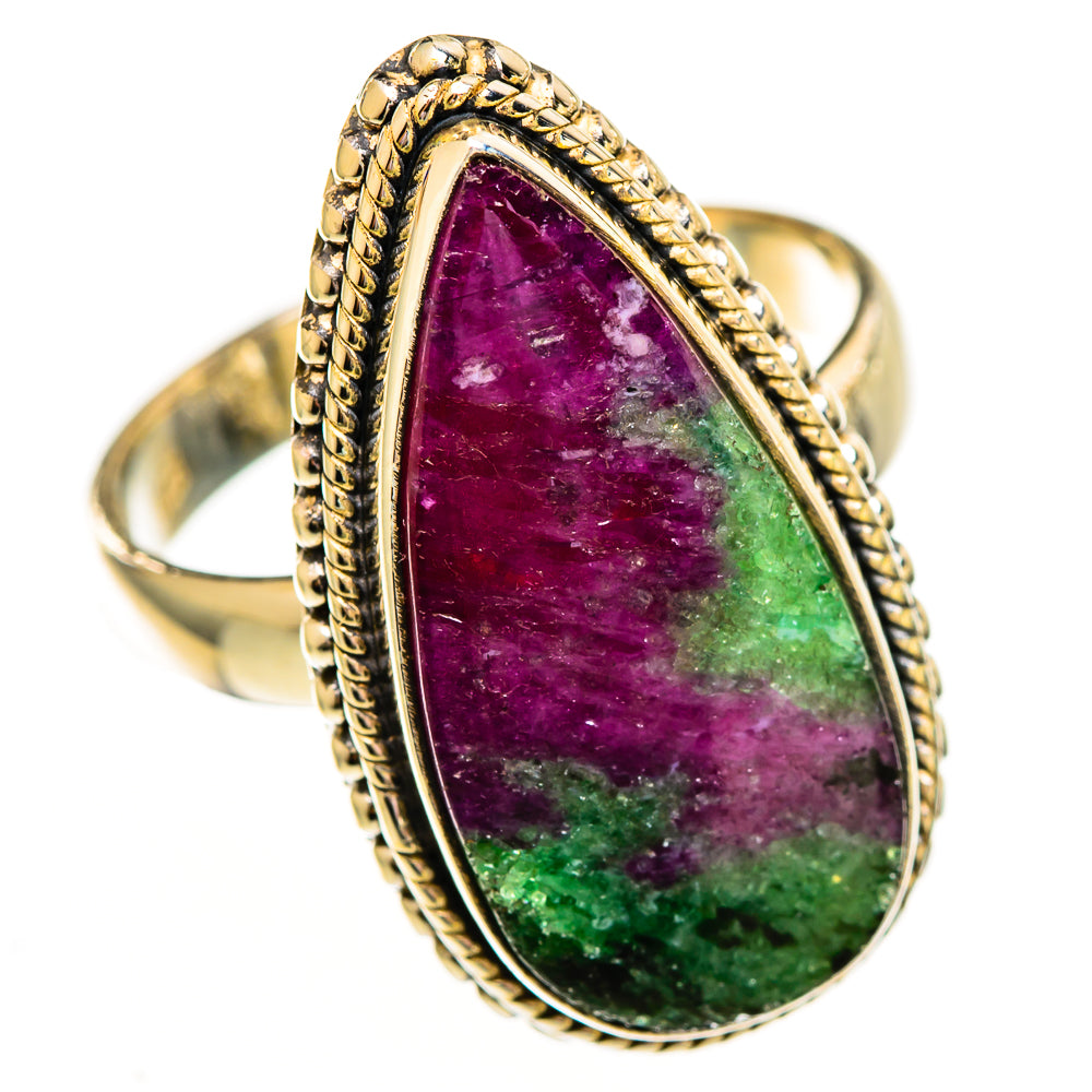 Ruby Zoisite Rings handcrafted by Ana Silver Co - RING111897 - Photo 2