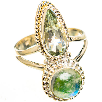 Green Moonstone Rings handcrafted by Ana Silver Co - RING111905 - Photo 2