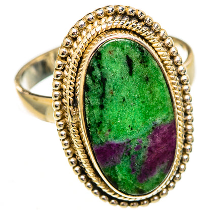 Ruby Zoisite Rings handcrafted by Ana Silver Co - RING111906 - Photo 2