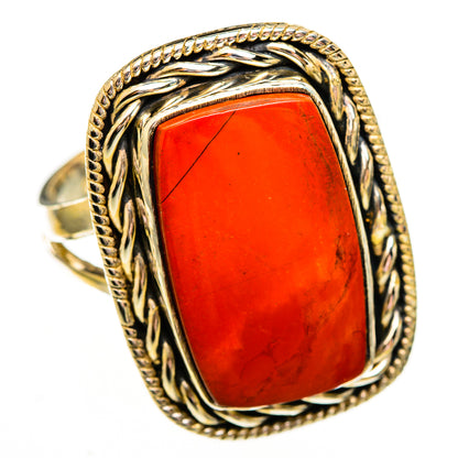 Mediterranean Red Coral Rings handcrafted by Ana Silver Co - RING111911 - Photo 2