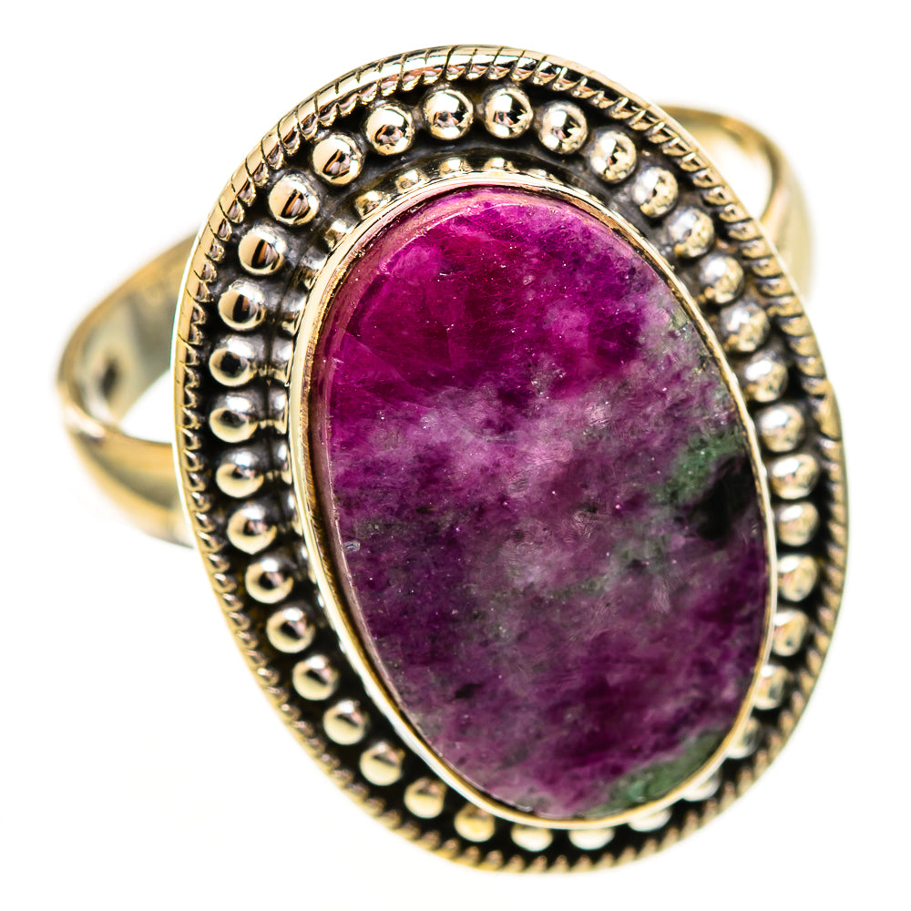 Ruby Zoisite Rings handcrafted by Ana Silver Co - RING111913 - Photo 2