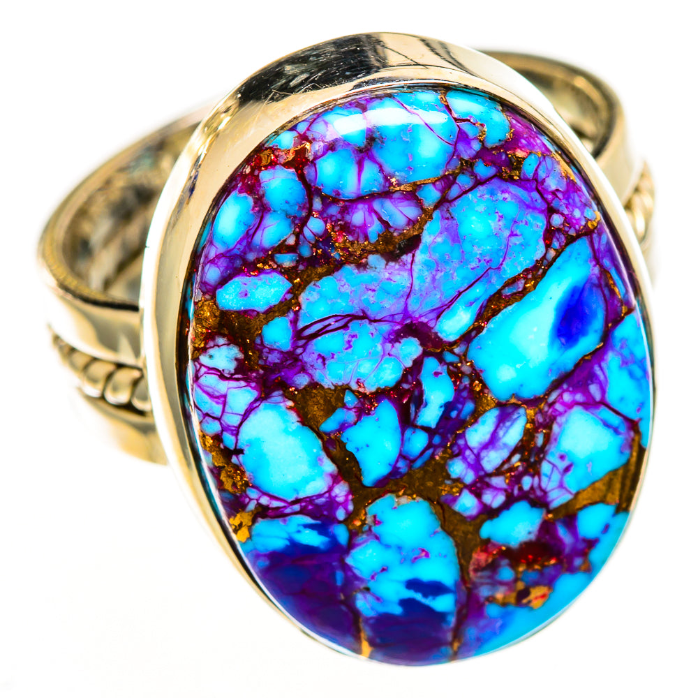 Purple Copper Turquoise Rings handcrafted by Ana Silver Co - RING111919 - Photo 2