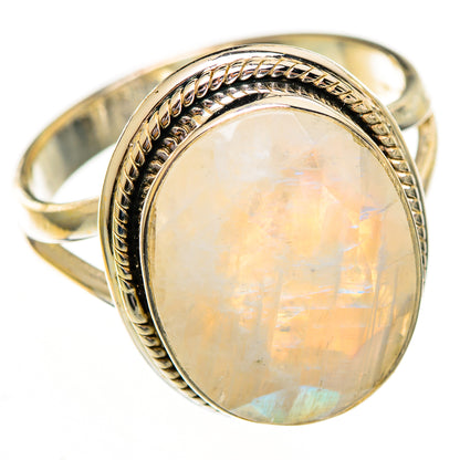 Rainbow Moonstone Rings handcrafted by Ana Silver Co - RING111925 - Photo 2